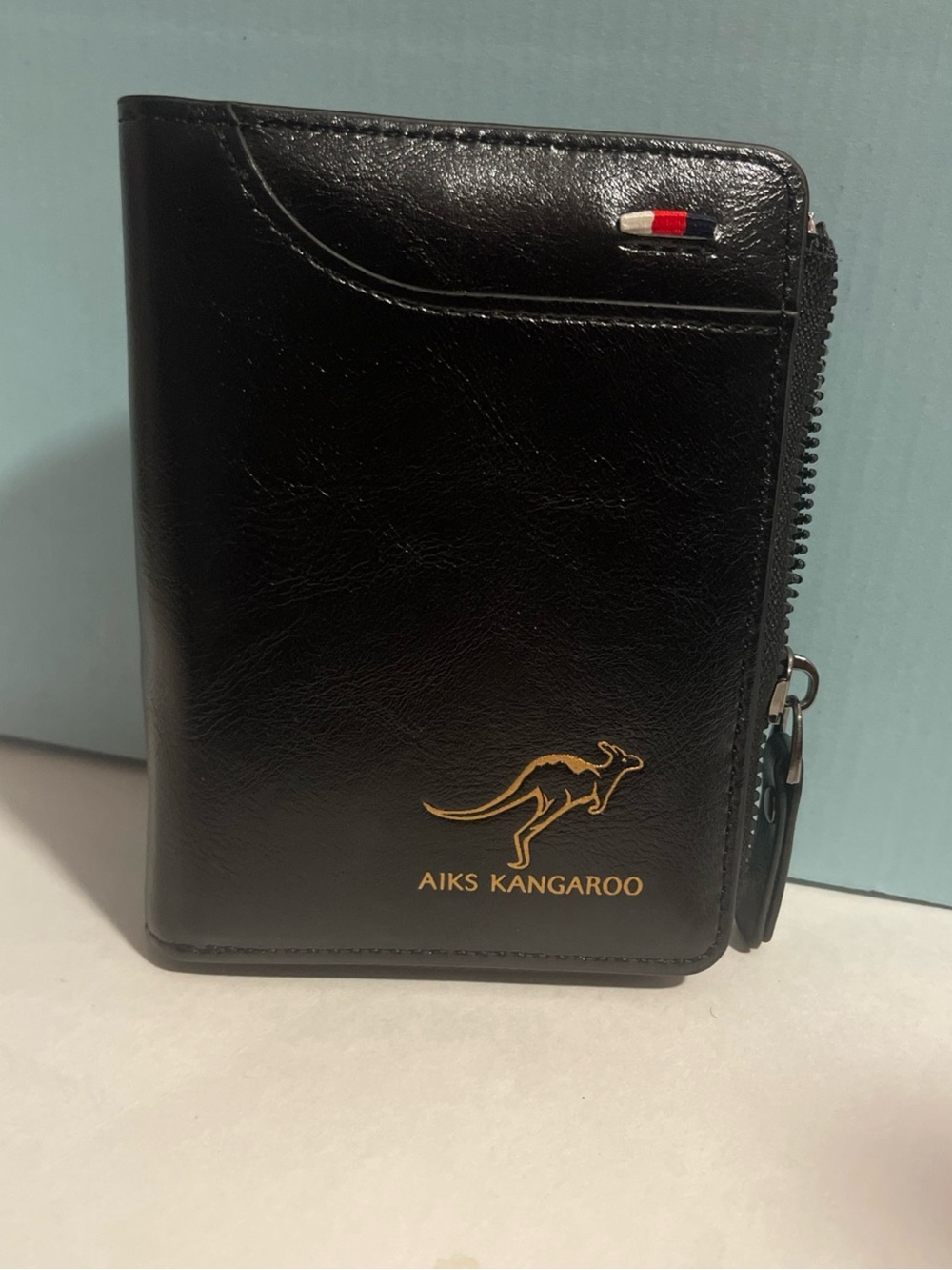 Black Leather Men's Zip Wallet